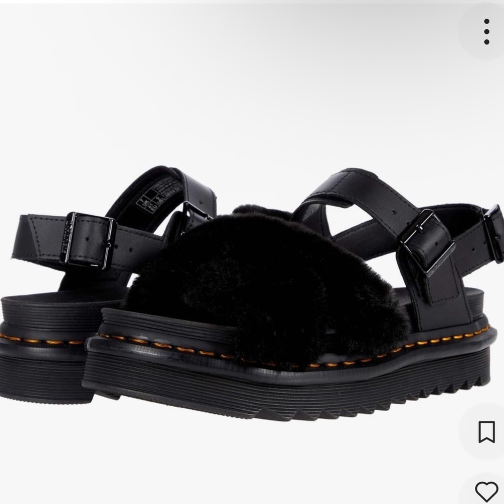 Dr. Martens Black Platform Shoes furry worn once - Picture 2 of 4